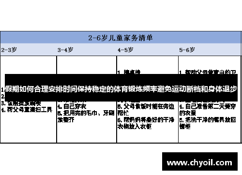 假期如何合理安排时间保持稳定的体育锻炼频率避免运动断档和身体退步